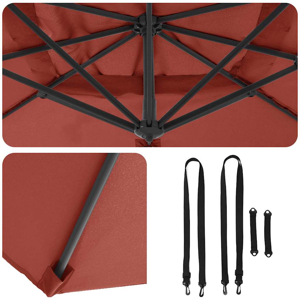 Guarda-sol Roma de Braço Articulado Vermelho e Preto