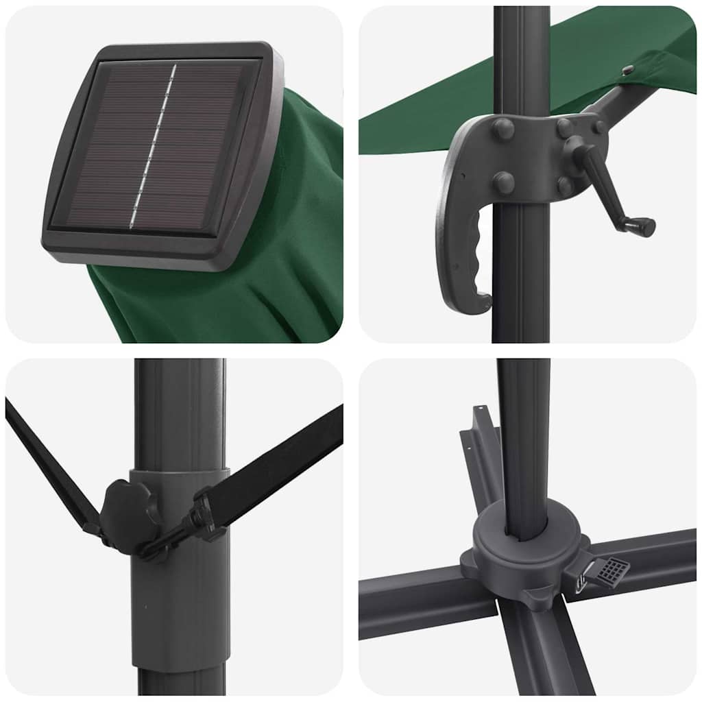 Guarda-sol Roma de Braço Articulado Verde e Preto