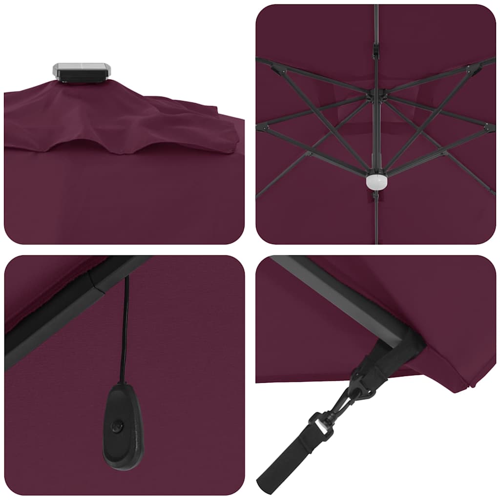 Guarda-sol Roma de Braço Articulado Vermelho e Preto