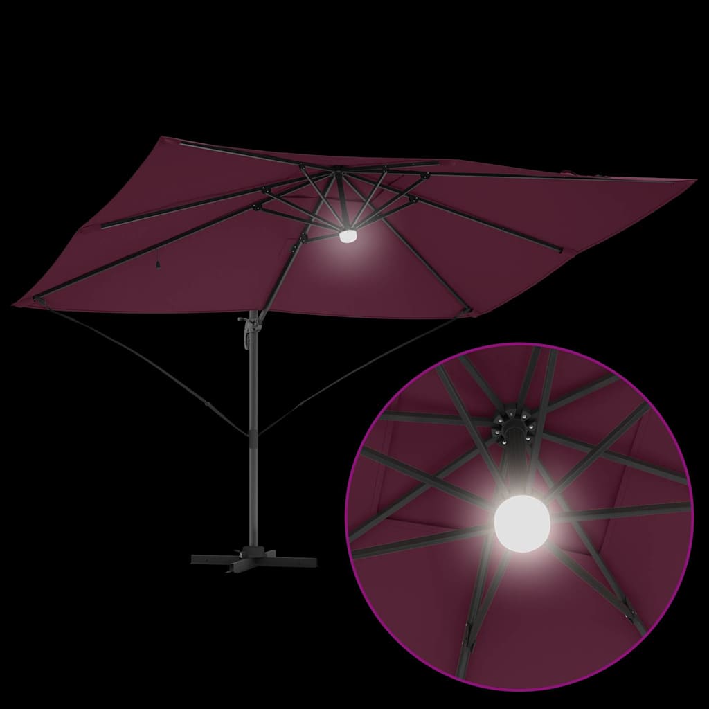 Guarda-sol Roma de Braço Articulado Vermelho e Preto