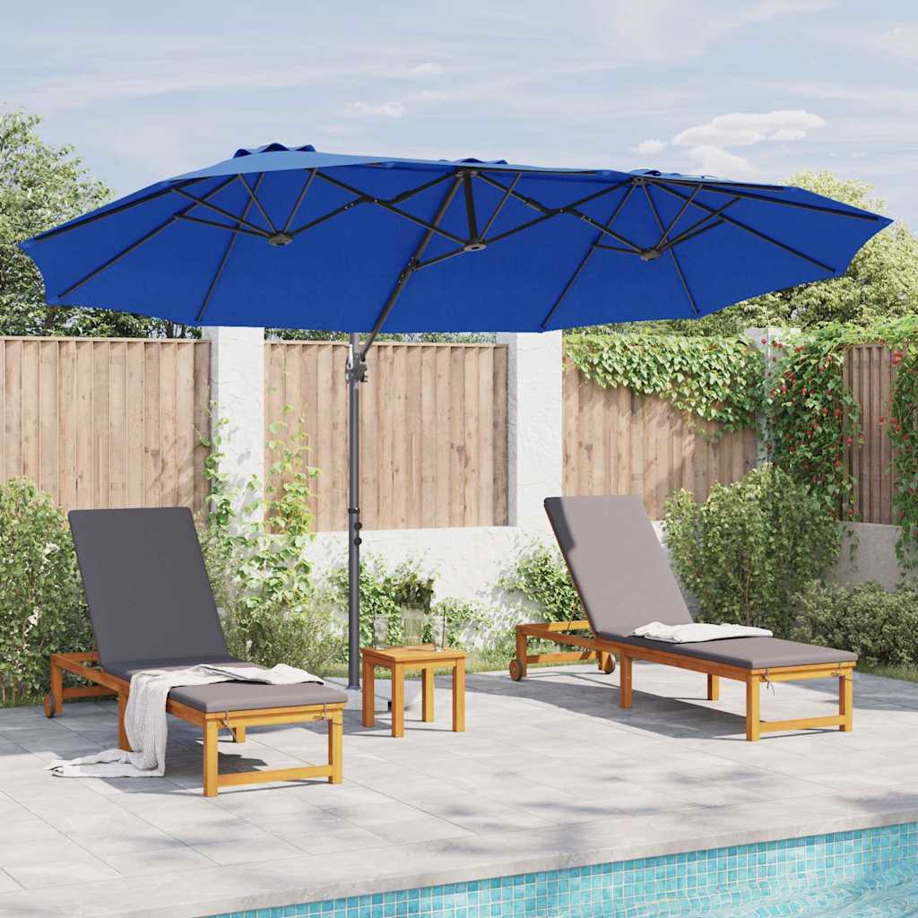 Guarda-sol cantilever de jardim azul ciano 372 x 198 x 243 cm