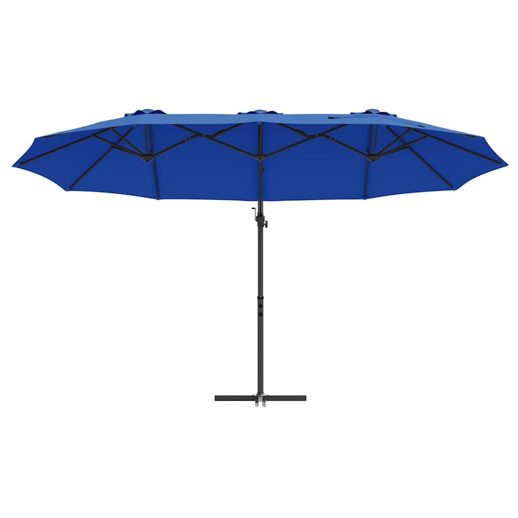 Guarda-sol cantilever de jardim azul ciano 372 x 198 x 243 cm