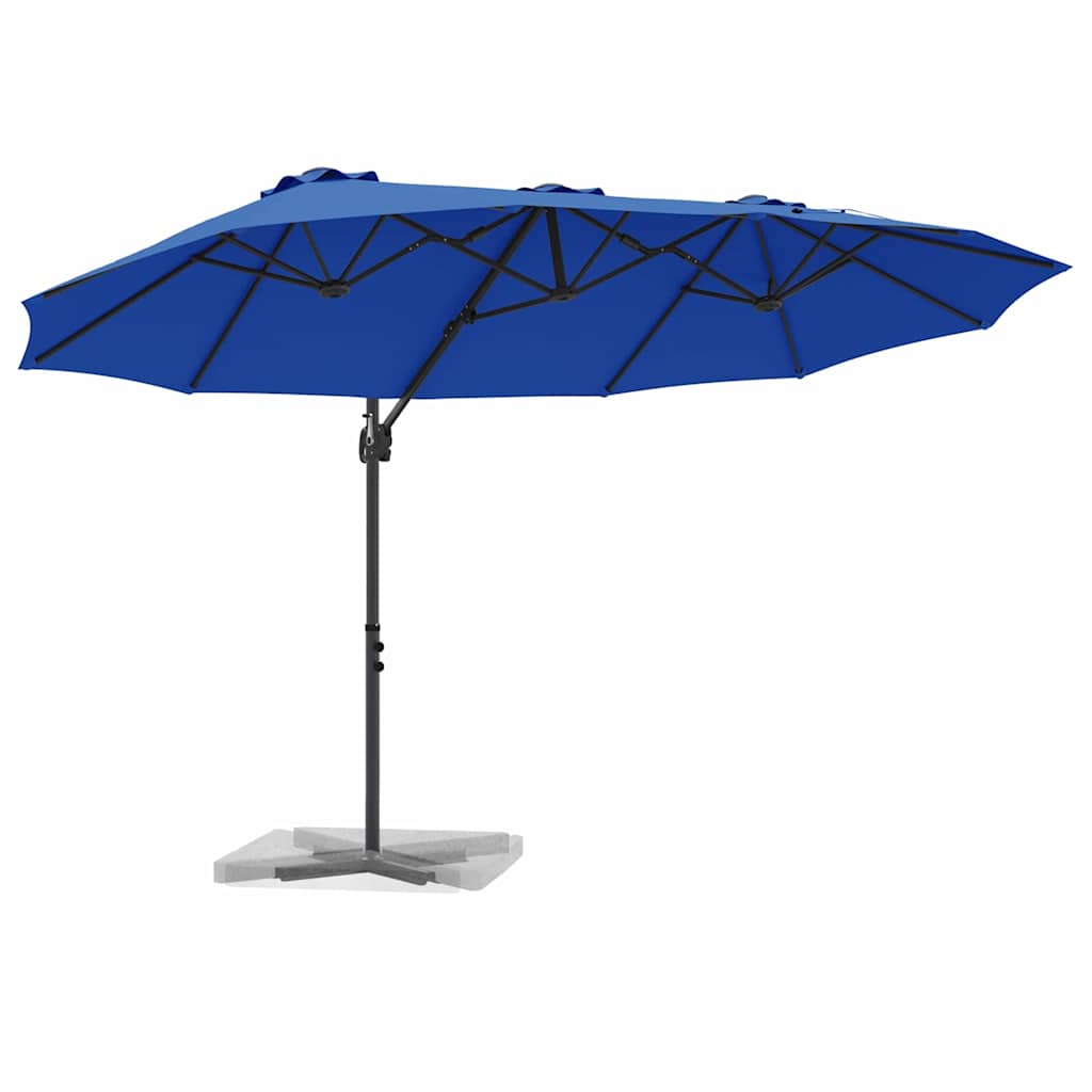 Guarda-sol cantilever de jardim azul ciano 372 x 198 x 243 cm