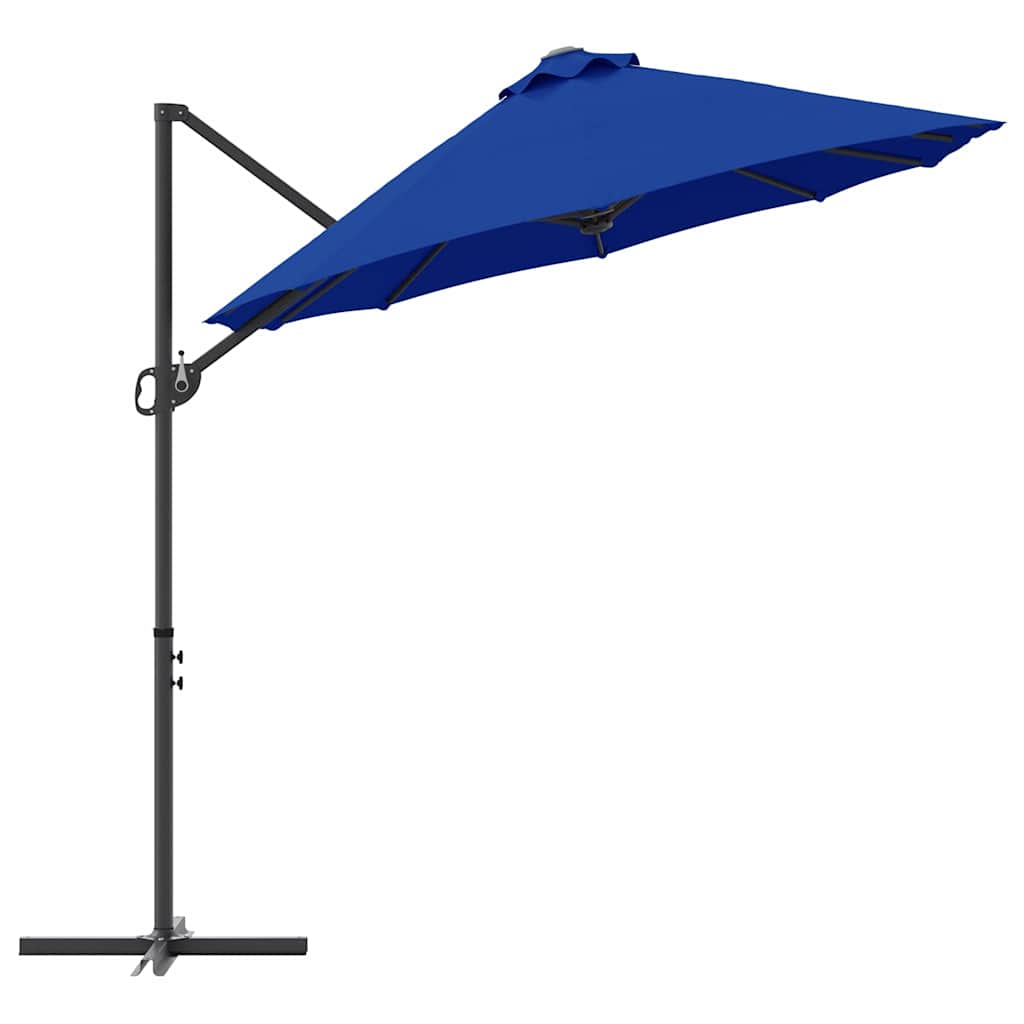 Guarda-sol cantilever de jardim azul ciano 372 x 198 x 243 cm