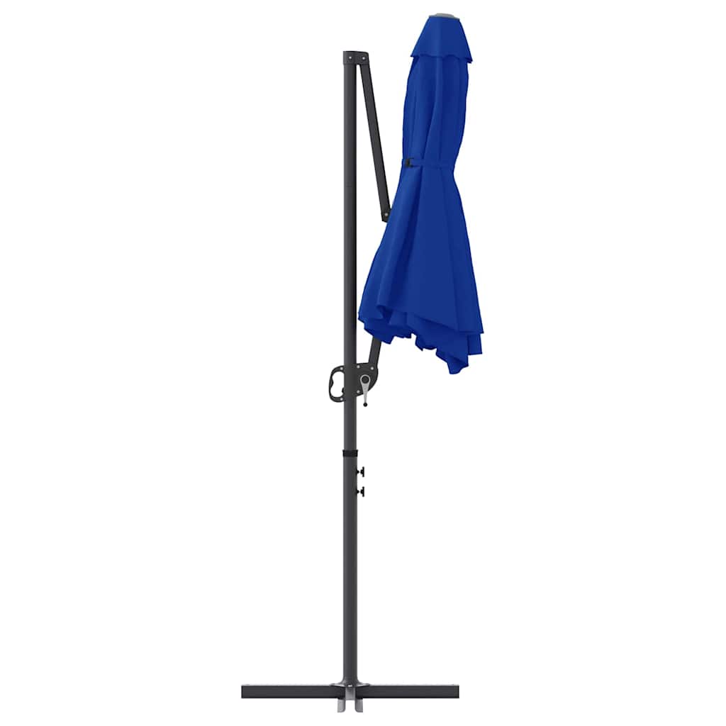 Guarda-sol cantilever de jardim azul ciano 372 x 198 x 243 cm