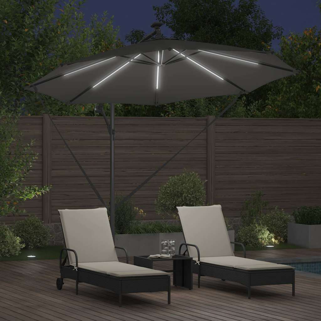 Guarda-sol de Bananeira Cantilever Antracite 294 x 294 x 248 cm