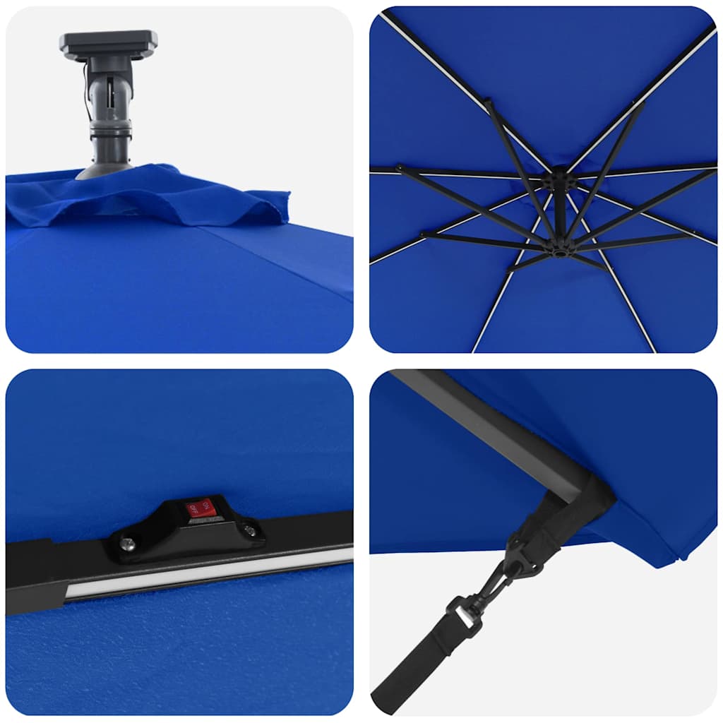 Guarda-sol de Bananeira Cantilever azul ciano