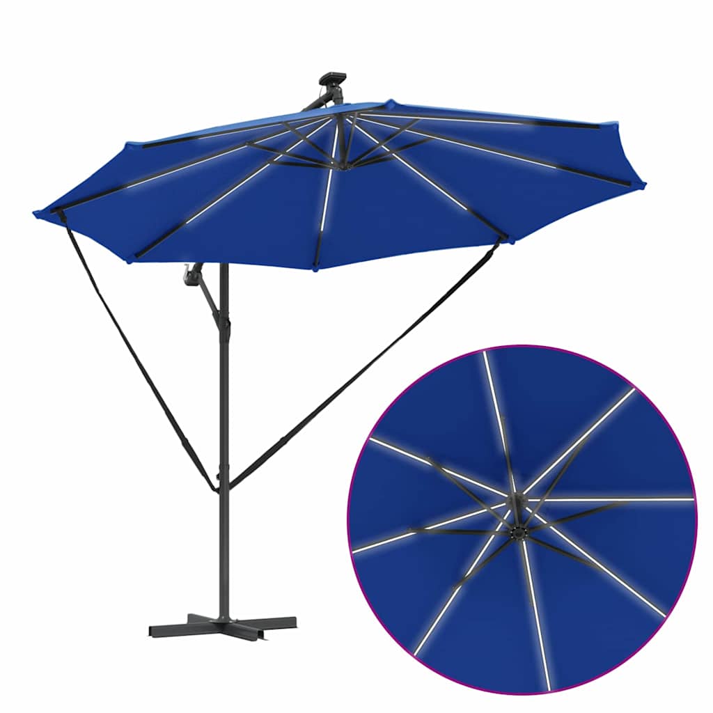 Guarda-sol de Bananeira Cantilever azul ciano