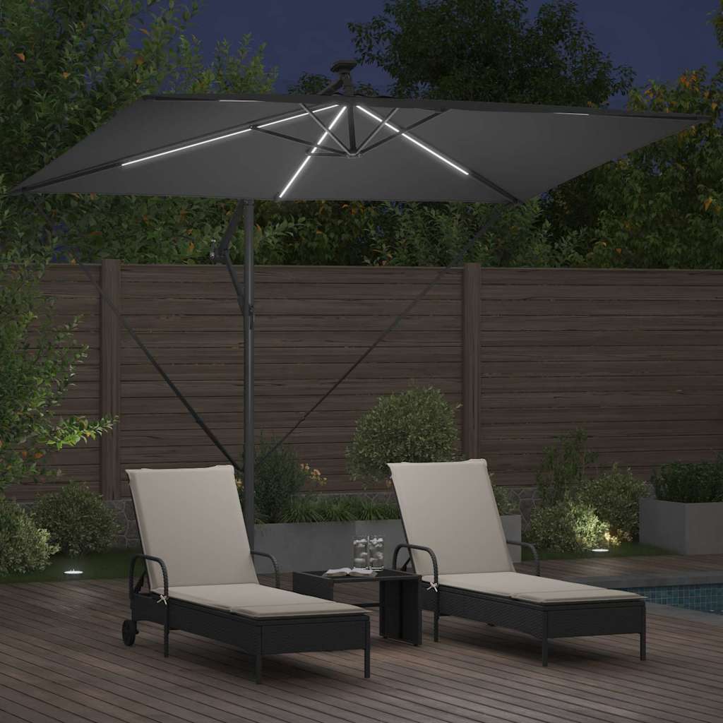 Guarda-sol de Bananeira Cantilever Antracite 294 x 200 x 254 cm
