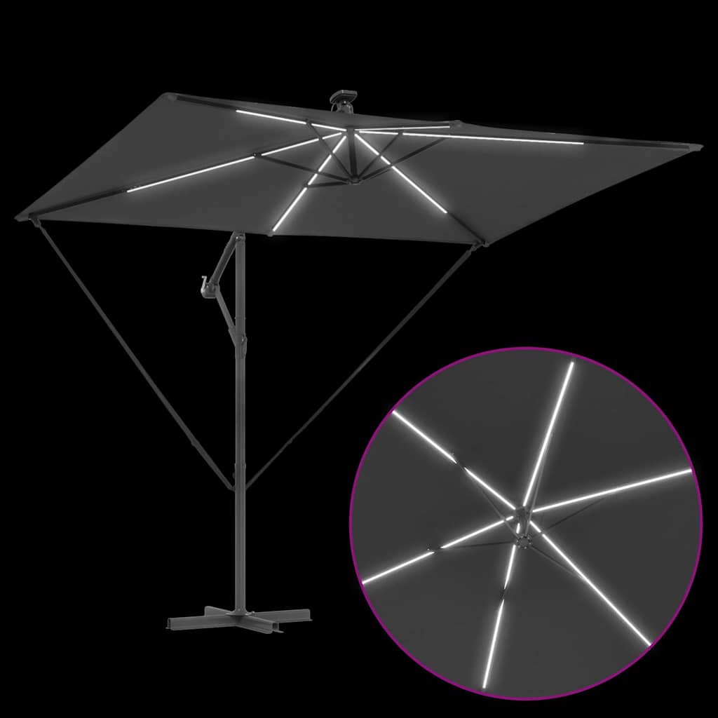 Guarda-sol de Bananeira Cantilever Antracite 294 x 200 x 254 cm