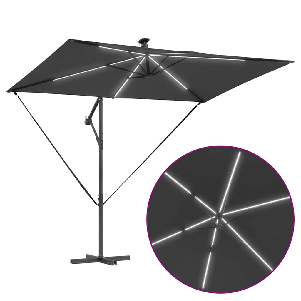 Guarda-sol de Bananeira Cantilever Antracite 294 x 200 x 254 cm