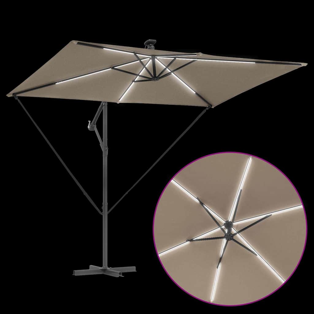 Guarda-sol de Bananeira Cantilever Cinzento-acastanhado