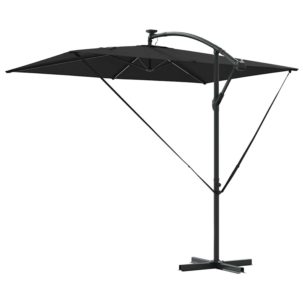 Guarda-sol de Bananeira Cantilever Preto 294 x 200 x 254 cm