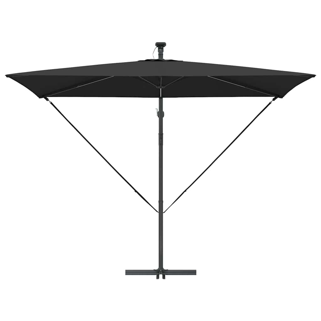 Guarda-sol de Bananeira Cantilever Preto 294 x 200 x 254 cm