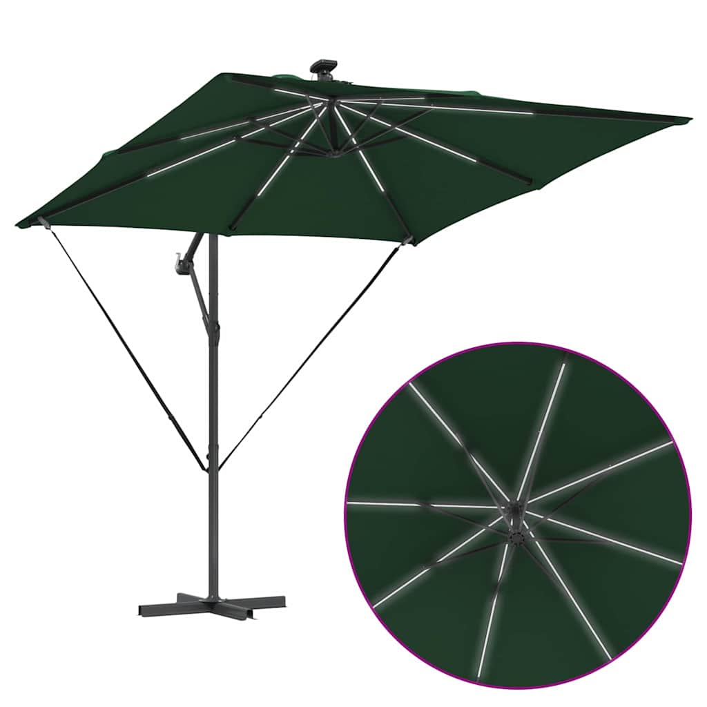 Guarda-sol de Bananeira Cantilever Verde 249 x 249 x 250 cm