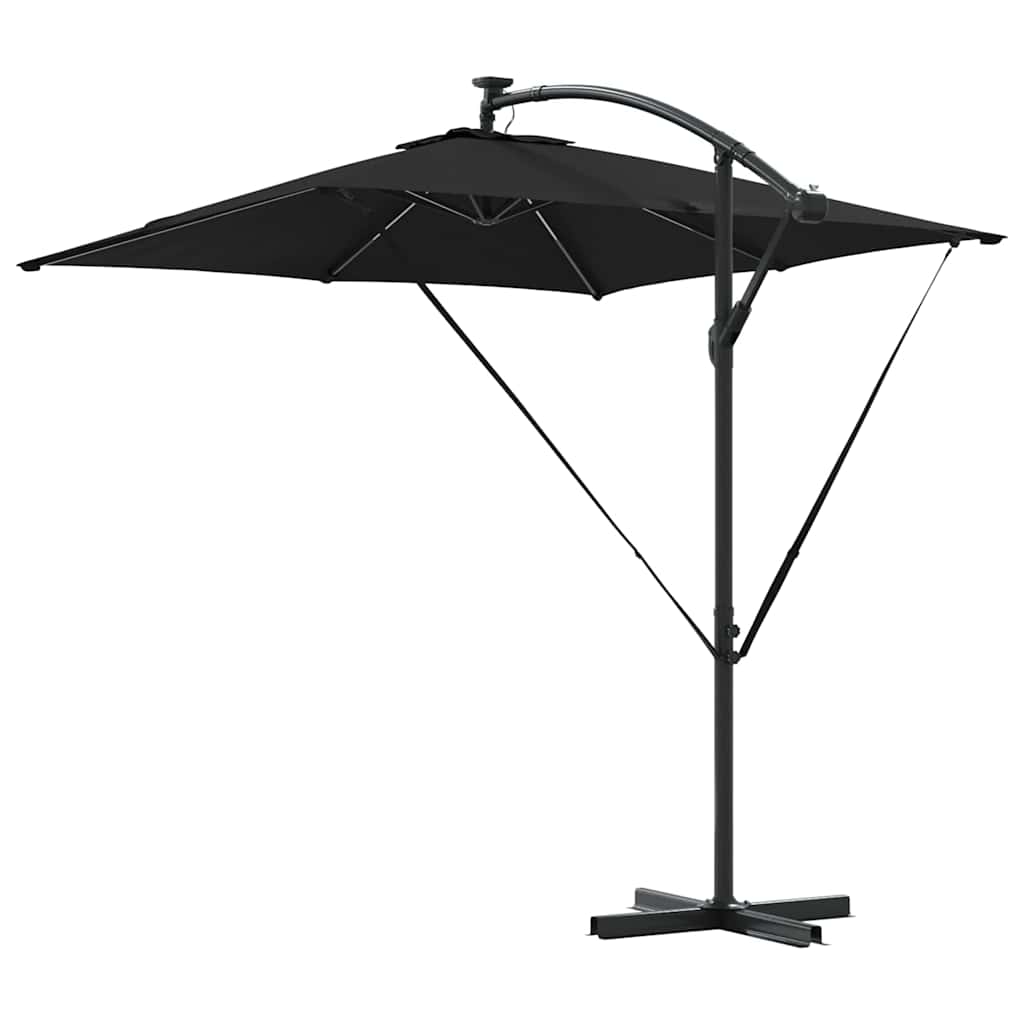 Guarda-sol de Bananeira Cantilever Preto 249 x 249 x 250 cm