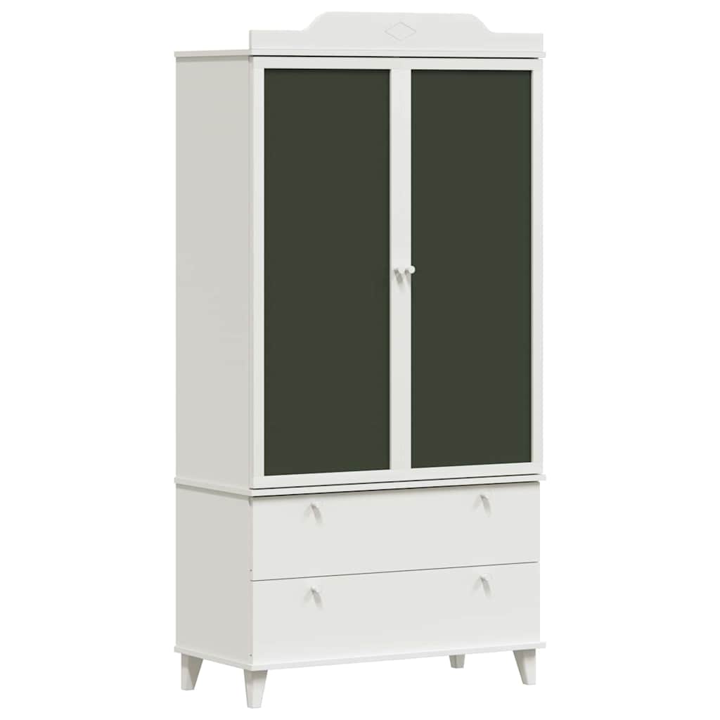 Guarda-roupa de Lousa com gaveta Branco Madeira processada