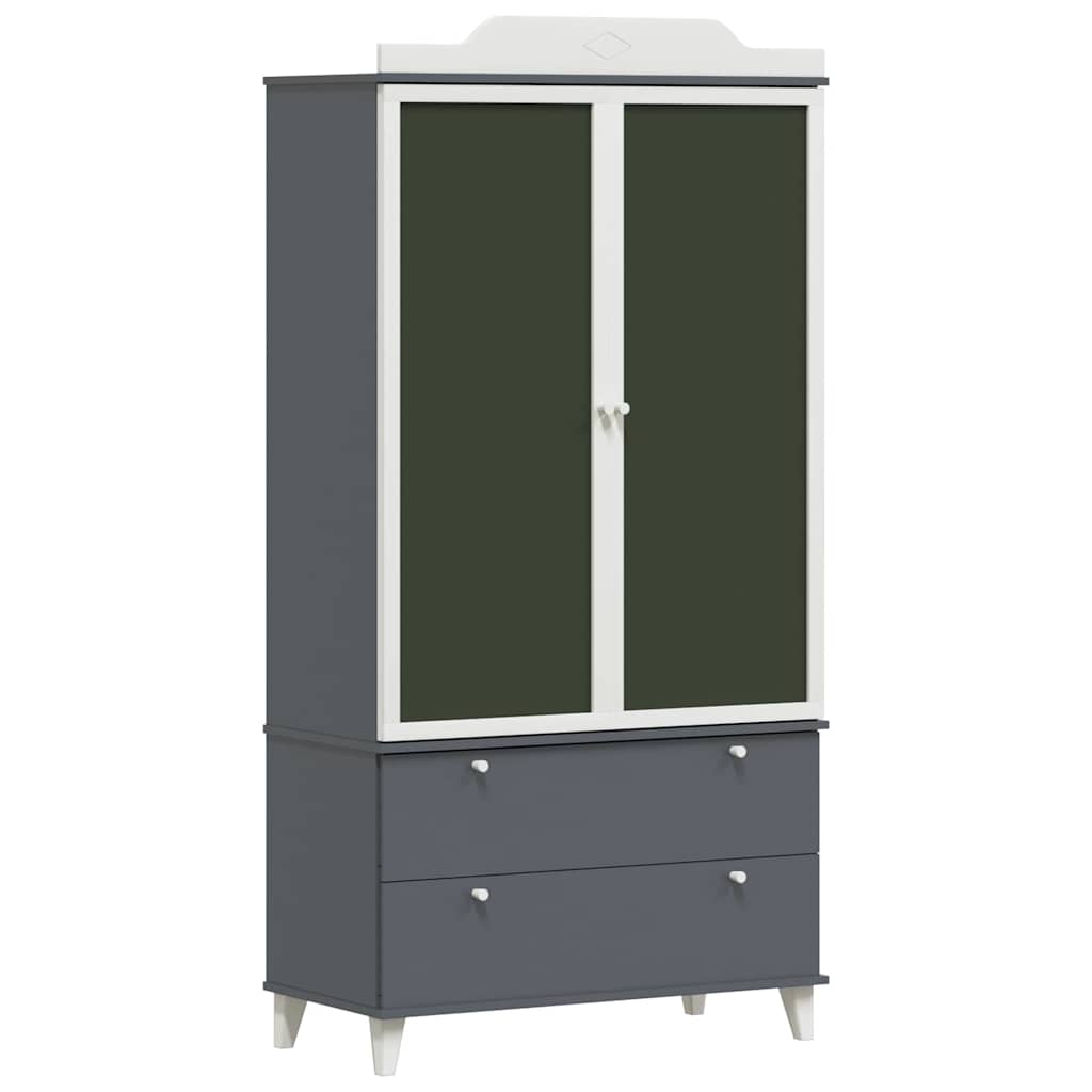 Guarda-roupa de Lousa Cinzento e branco Madeira processada