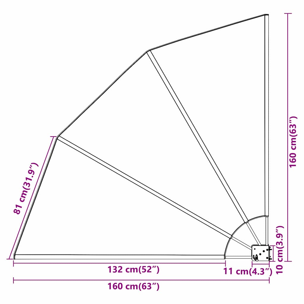 Tela de Privacidade para Varanda Antracite 160 x 160 cm tecido