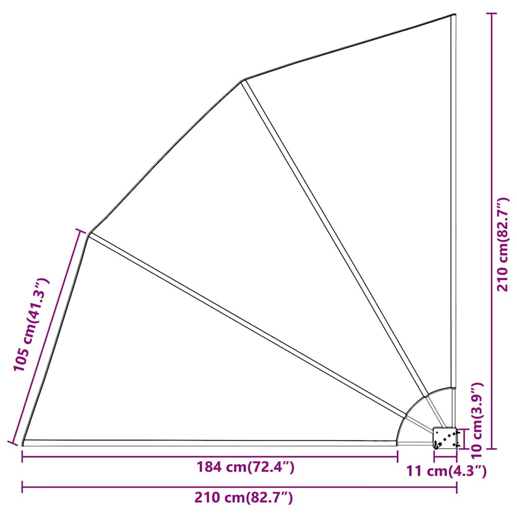 Tela de Privacidade para Varanda Antracite 210 x 210 cm tecido