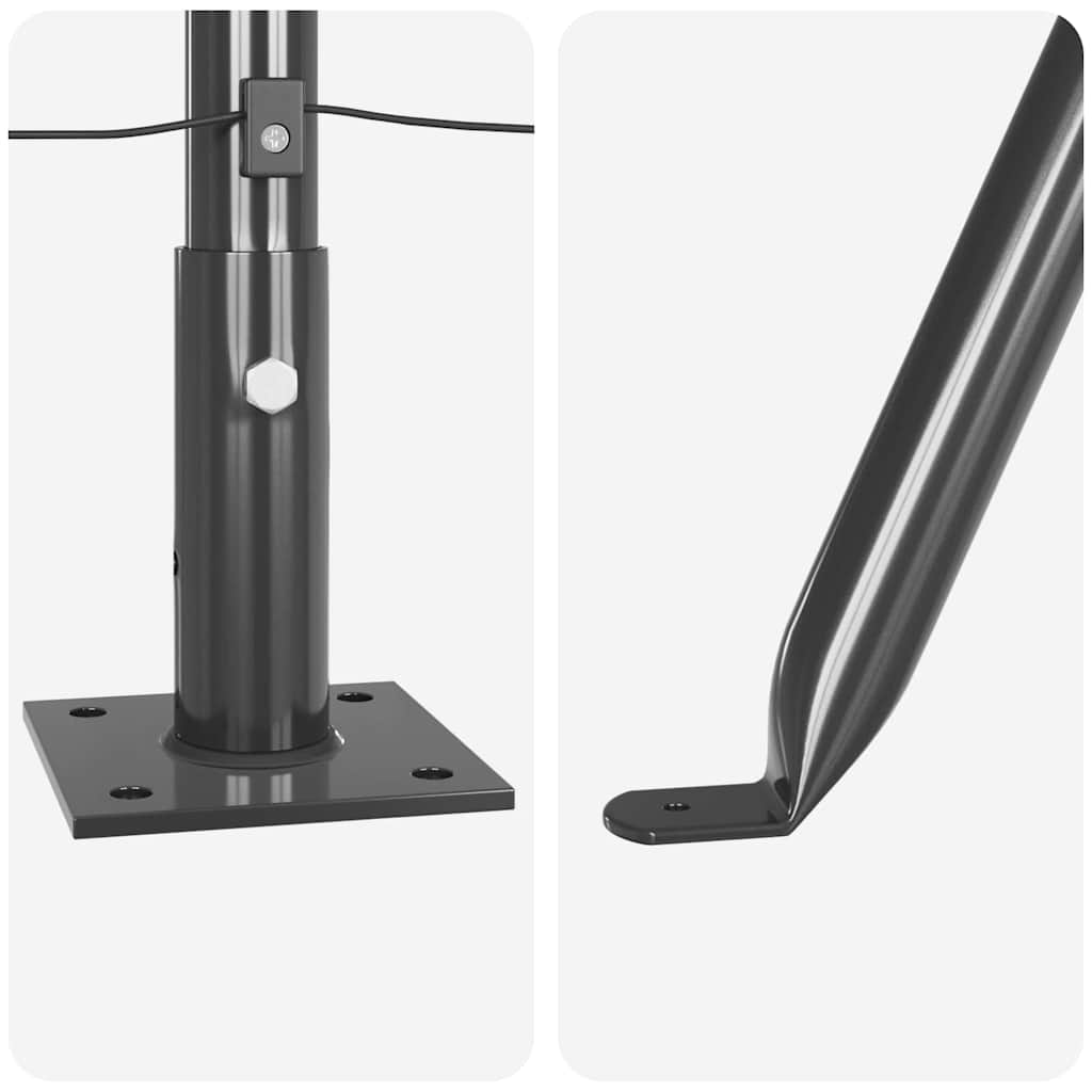 Postes de Cerca 7 pcs Cinzeto Ø32mm 50 cm Aço galvanizado