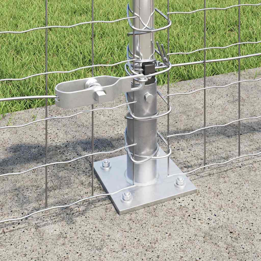 Postes de Cerca 7 pcs Prateado Ø32mm 70 cm Aço galvanizado