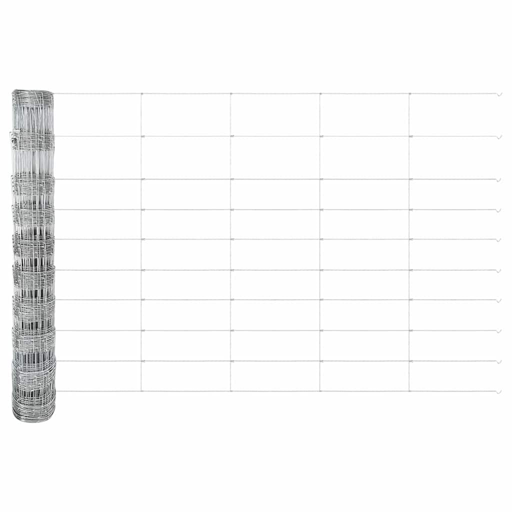 Cerca de campo Prateado 25 x 1 m Aço galvanizado
