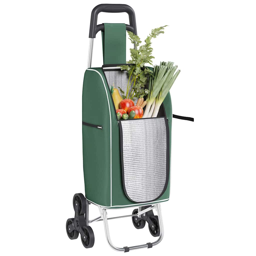Carrinho de Compras Verde 39,5 x 33 x 93 cm Tecido Oxford