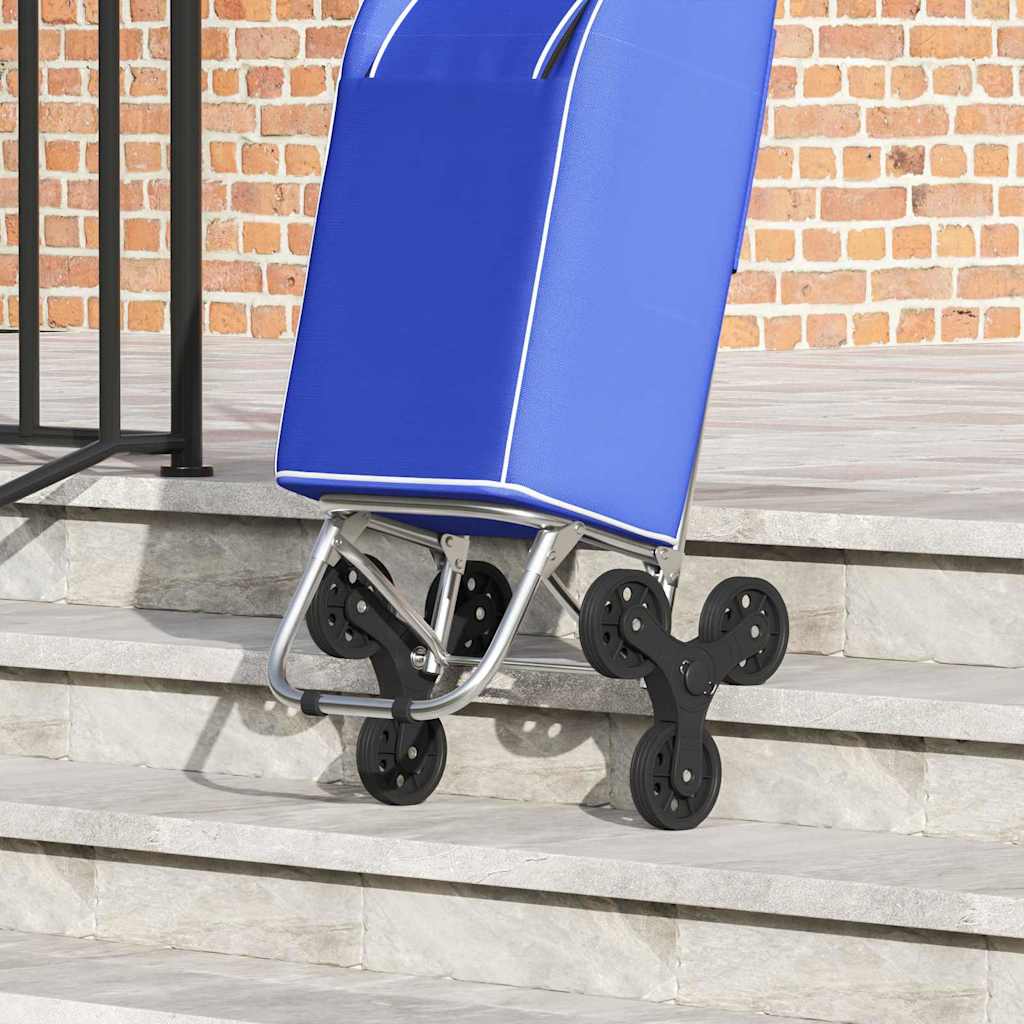 Carrinho de Compras Manual Azul 39,5 x 33 x 93 cm Tecido Oxford
