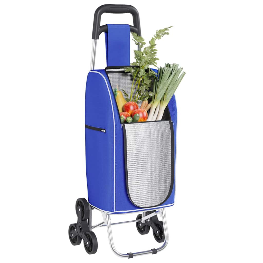 Carrinho de Compras Manual Azul 39,5 x 33 x 93 cm Tecido Oxford