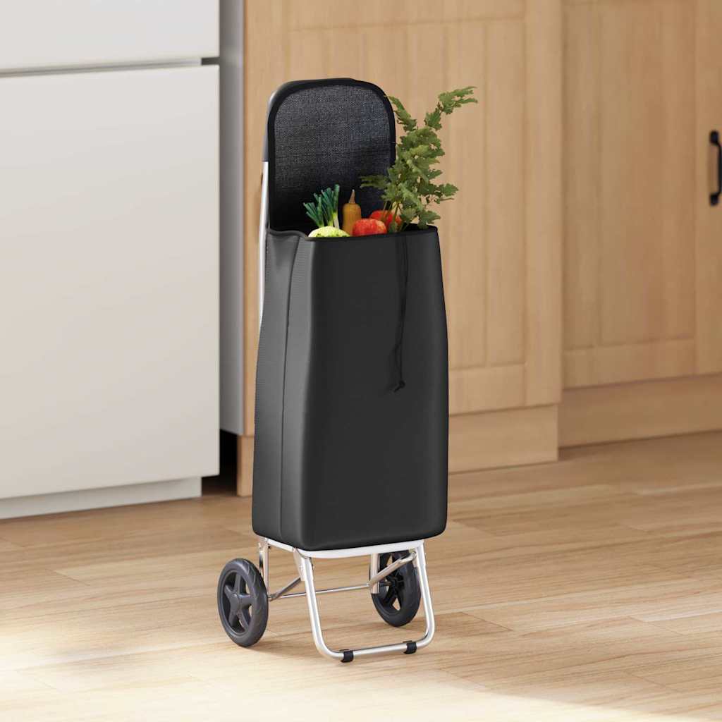 Carrinho de Compras Manual Preto 35 x 28 x 92 cm Tecido Oxford