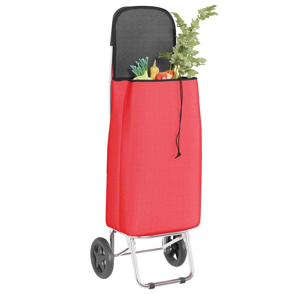 Carrinho de Compras Vermelho 35 x 28 x 92 cm Tecido Oxford