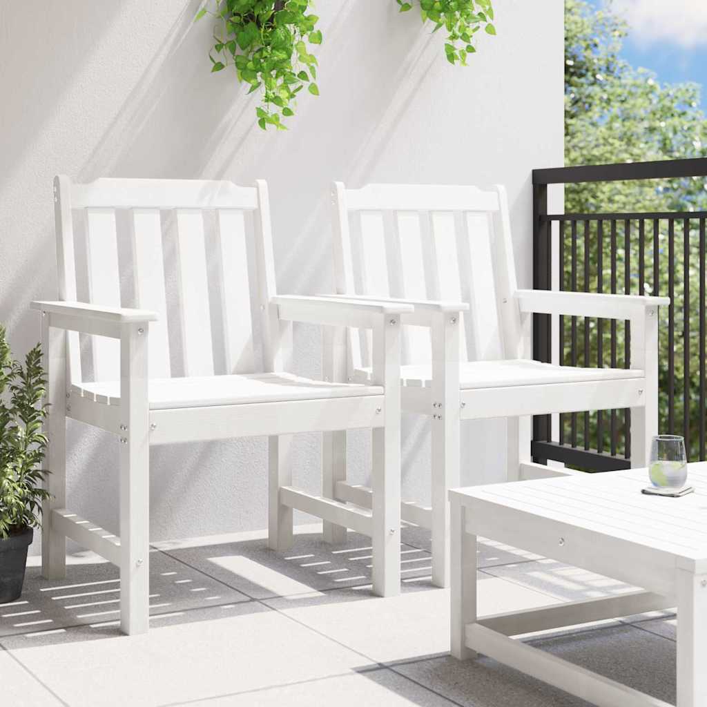Cadeira de Jantar de Jardim 2 pcs Branco 65.5 x 59 x 88cm HDPE