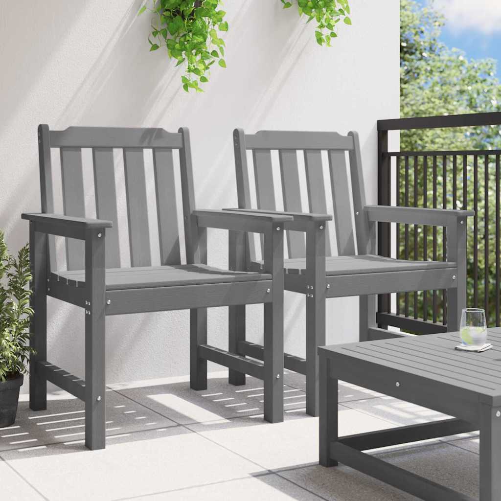 Cadeira de Jantar de Jardim com almofada 2 pcs Cinzento-claro