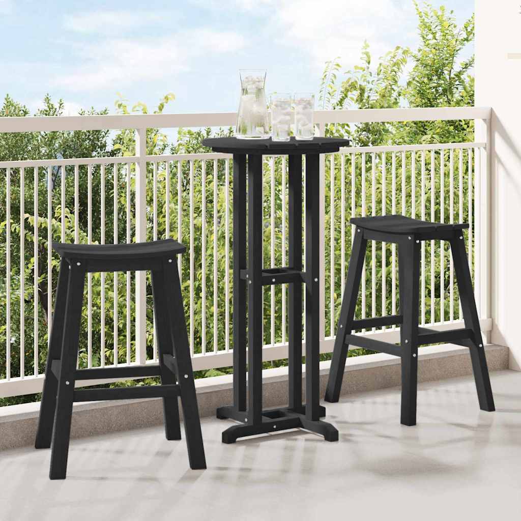 Banco de bar 2 pcs Preto 52 x 43 x 73.5cm HDPE