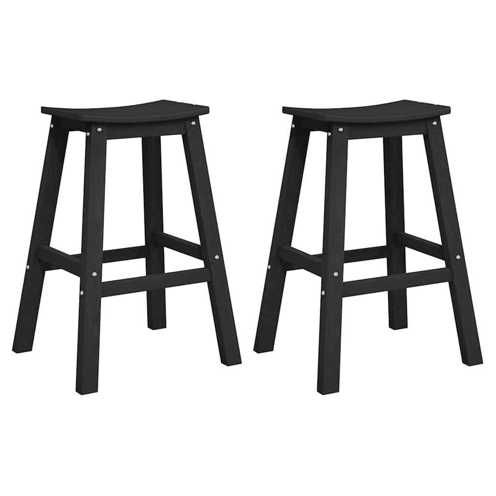 Banco de bar 2 pcs Preto 52 x 43 x 73.5cm HDPE