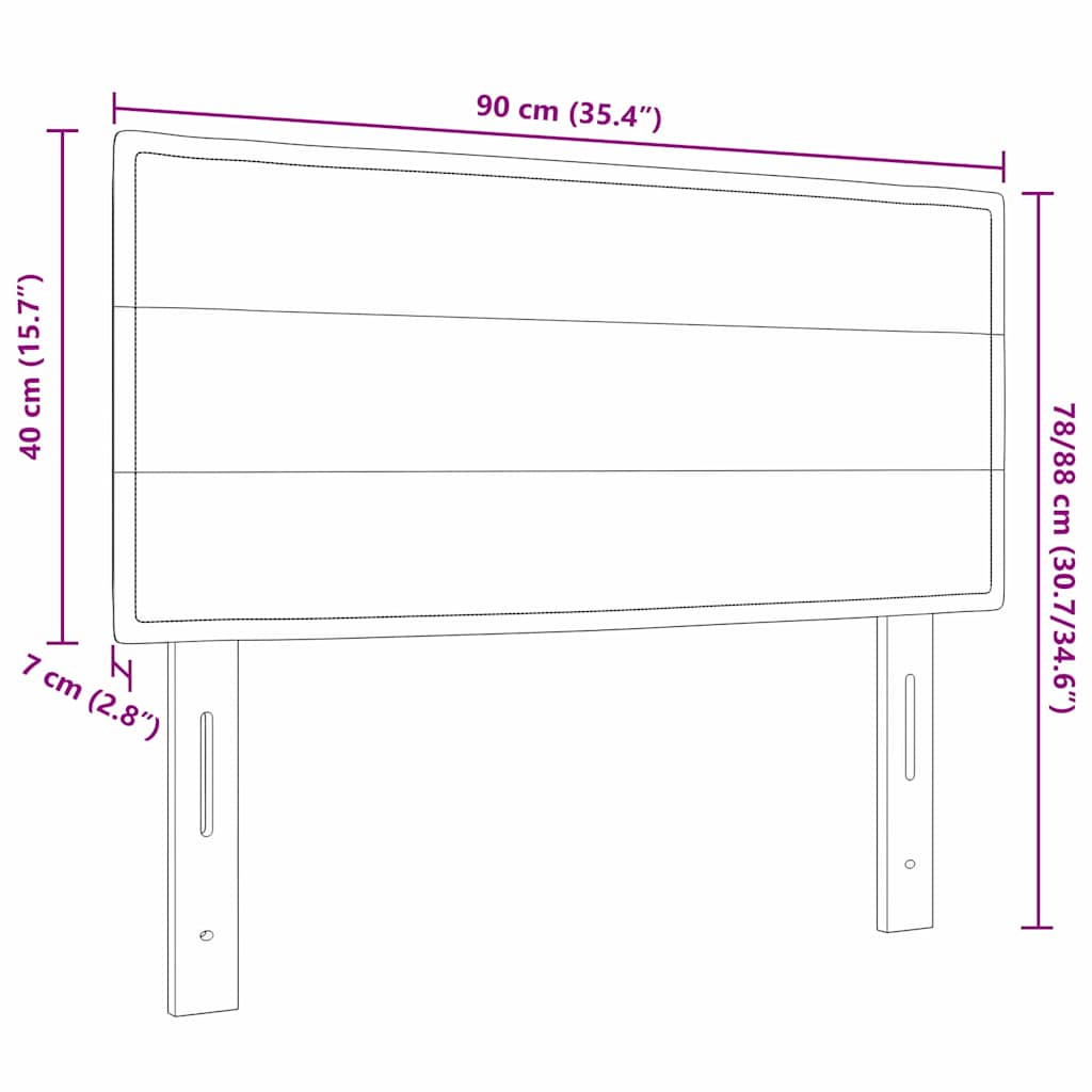 Cabeceira Outros Cinzento-acastanhado 90 cm tecido