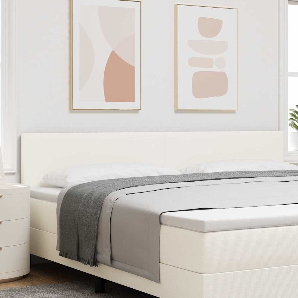 Cabeceira com cabeceira Manual Creme 200 cm Tecido em ribana