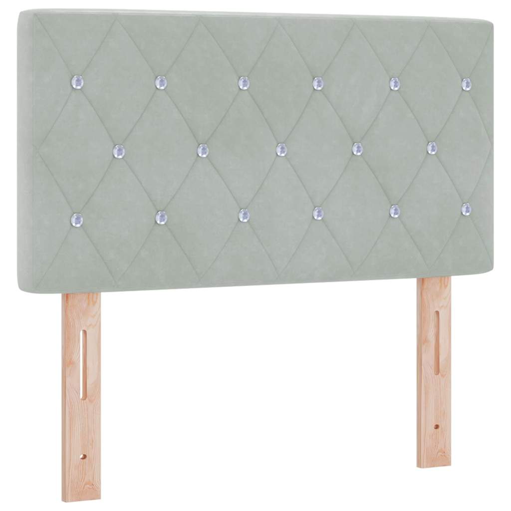 Cabeceira de Veludo Losangos Manual Cinzento-claro 80 cm Veludo