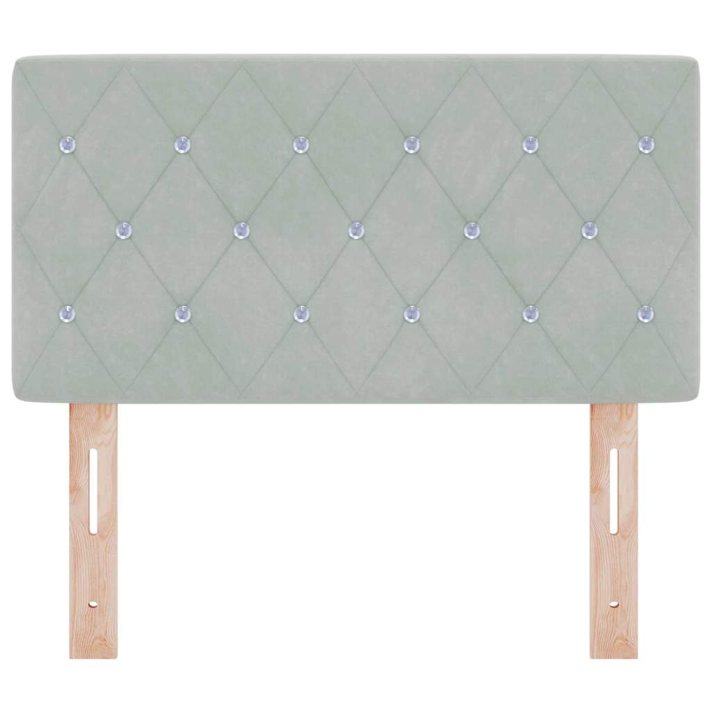 Cabeceira de Veludo Losangos Manual Cinzento-claro 80 cm Veludo