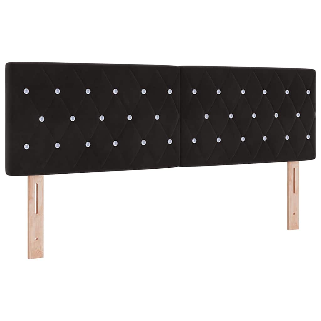 Cabeceira de Veludo Losangos com cabeceira Preto 140 cm Veludo