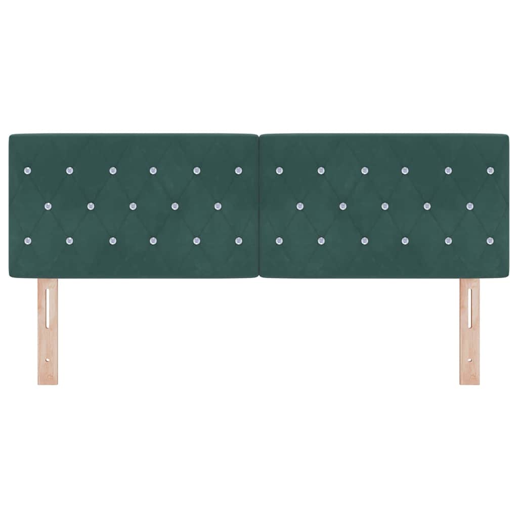 Cabeceira de Veludo Losangos Manual Verde-escuro 140 cm Veludo