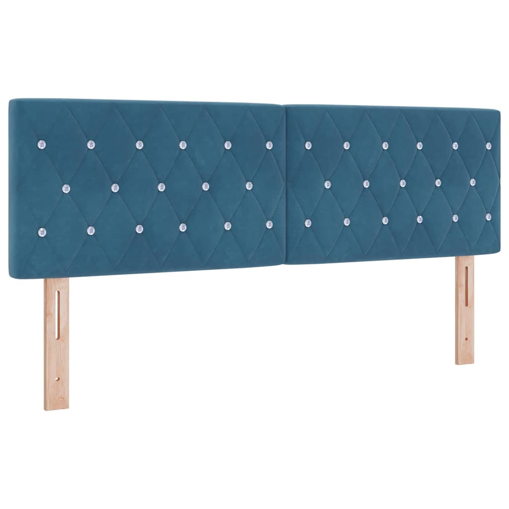 Cabeceira de Veludo Losangos Manual Azul escuro 140 cm Veludo
