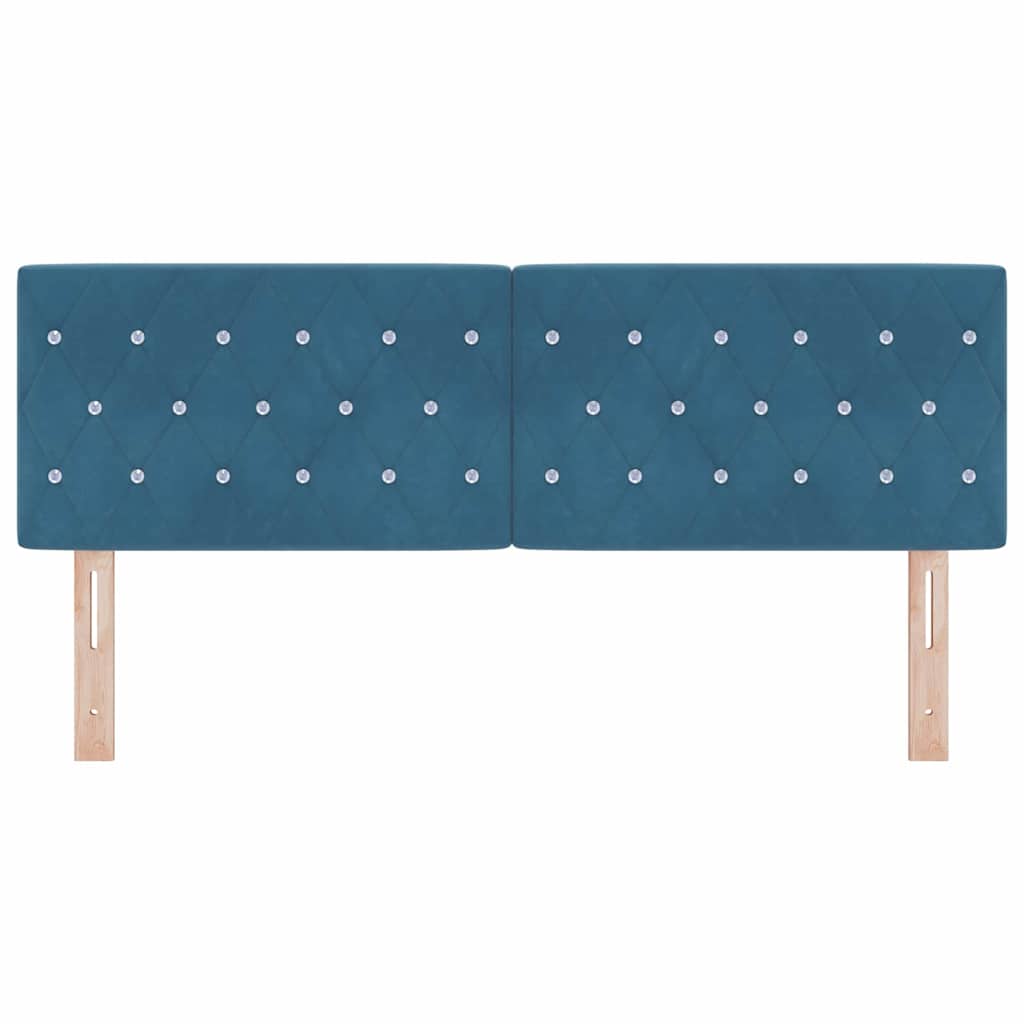 Cabeceira de Veludo Losangos Manual Azul escuro 140 cm Veludo