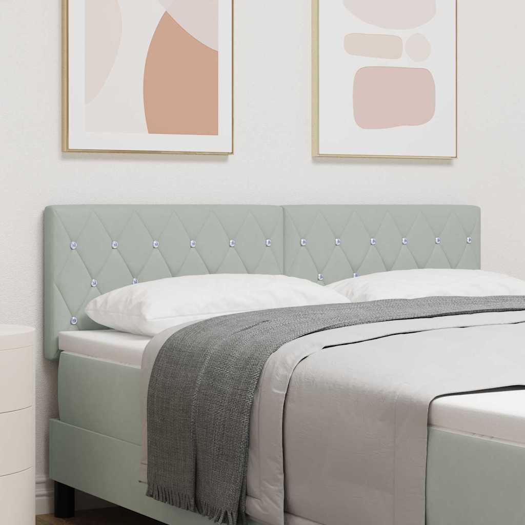 Cabeceira de Veludo Losangos Cinzento-claro 160 cm Veludo