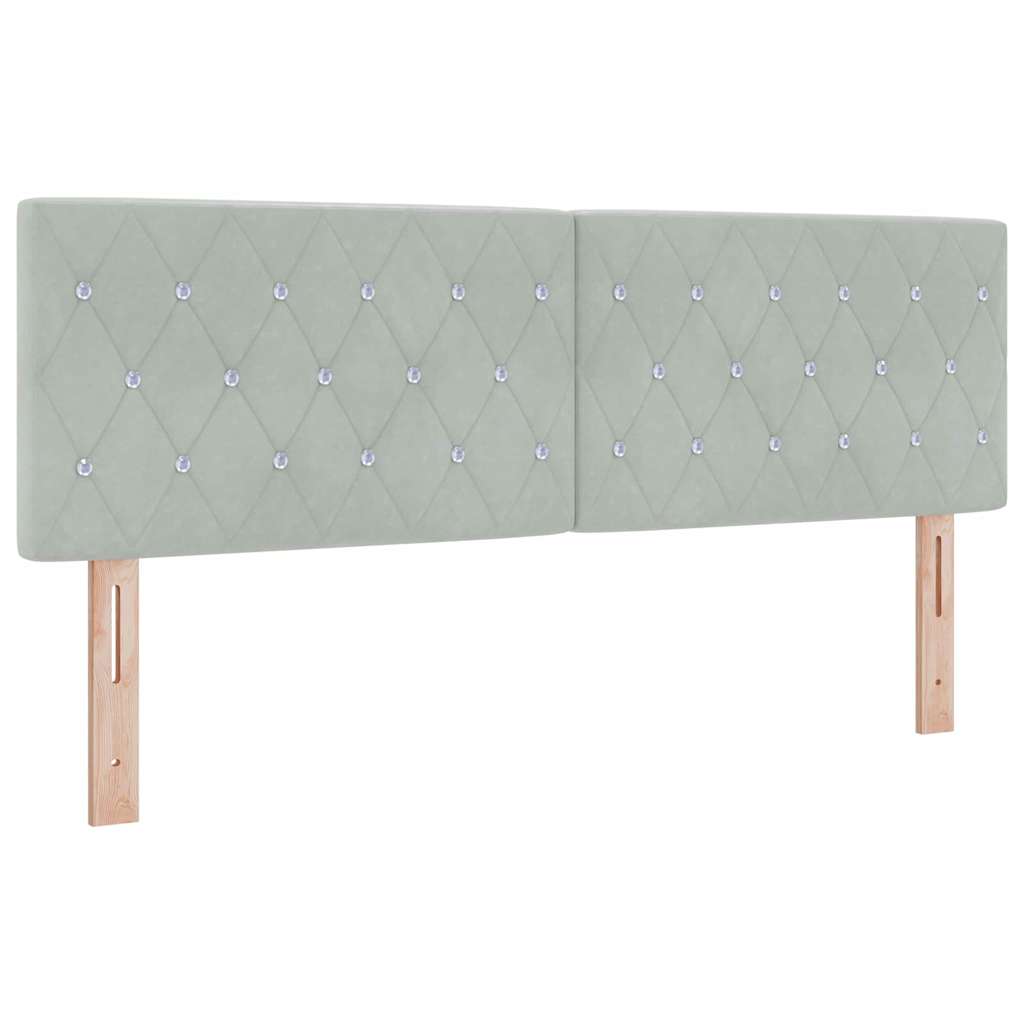Cabeceira de Veludo Losangos Cinzento-claro 160 cm Veludo