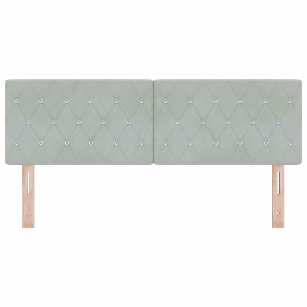 Cabeceira de Veludo Losangos Cinzento-claro 160 cm Veludo