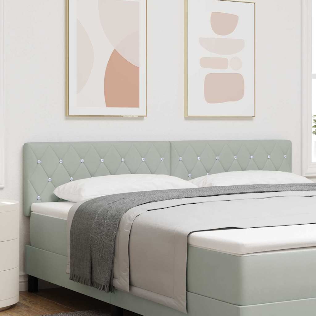 Cabeceira de Veludo Losangos Cinzento-claro 180 cm Veludo