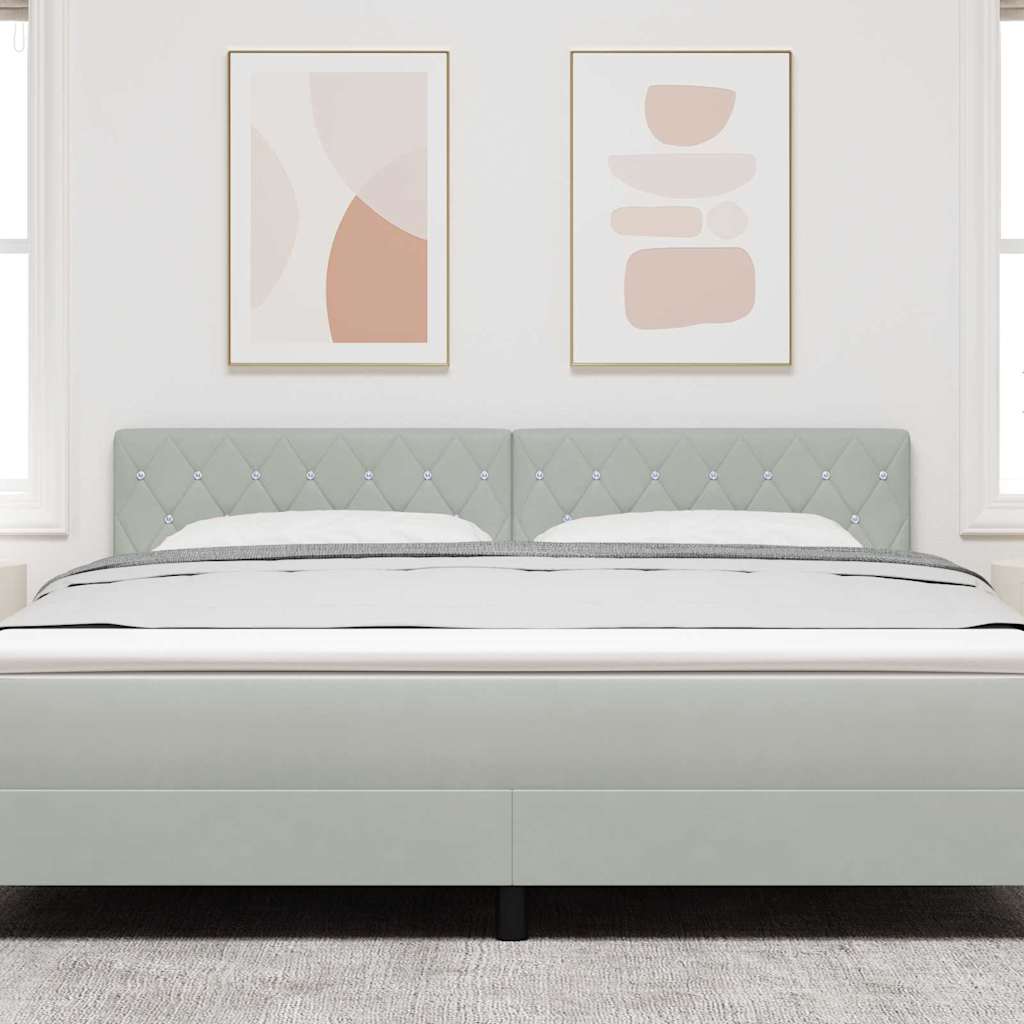 Cabeceira de Veludo Losangos Cinzento-claro 180 cm Veludo