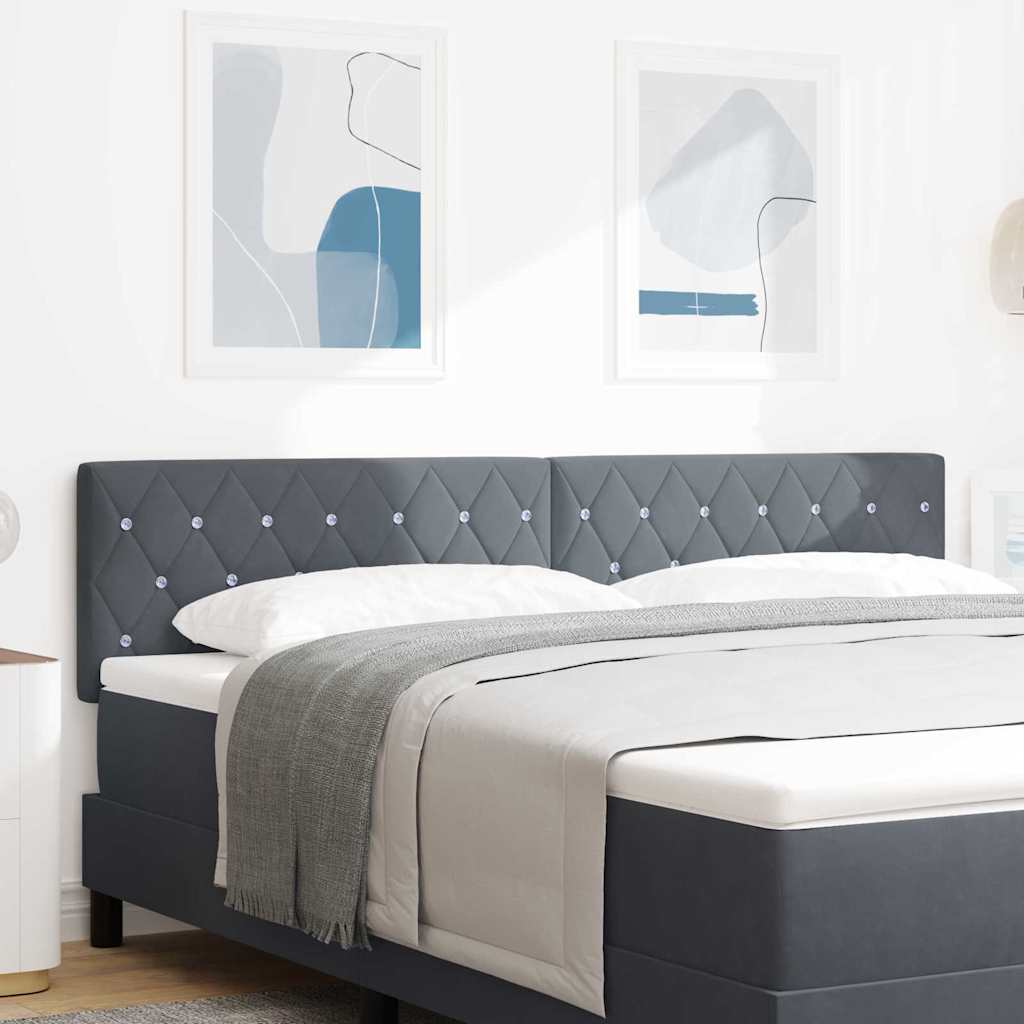 Cabeceira de Veludo Losangos Manual Cinza Escuro 180 cm Veludo